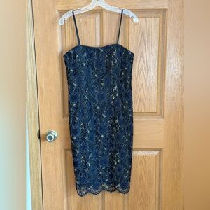 Aidan Mattox Lace Strapless Bodycon Dress Party Cocktail Wedding Guest Size 8